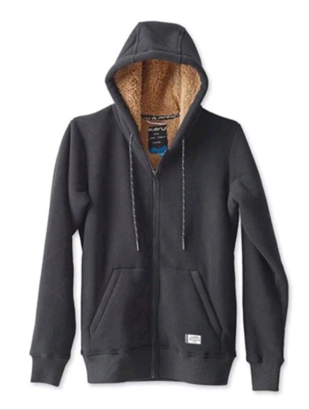 KAVU Womens Harlow Zip Sherpa Lined Black Hoodie Jacket XS Outdooor Hike Trail